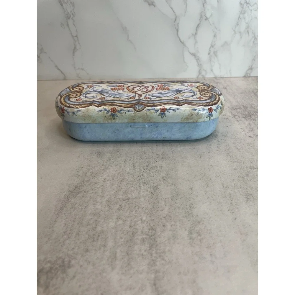 Brighton Sunglasses Tin Metal Case Holder Felt Lined Feather Heart Designer